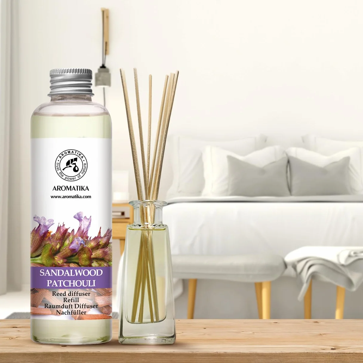 Butelka uzupełniająca do dyfuzora drzewo sandałowe paczula 200 ml odświeżacz powietrza