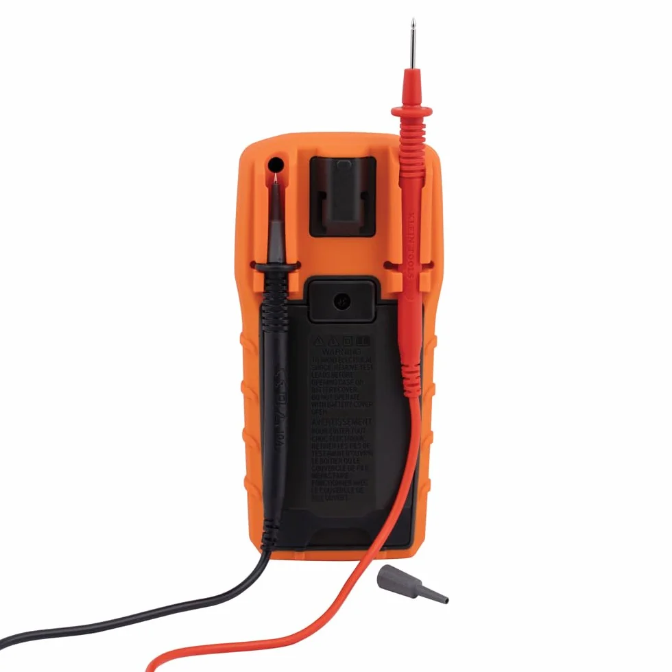 Klein Tools Multimetr MM325, cyfrowy ręczny tester napięcia 600 V AC/DC, testuje baterie, prąd, rezystancję, diody i ciągłość, czarny