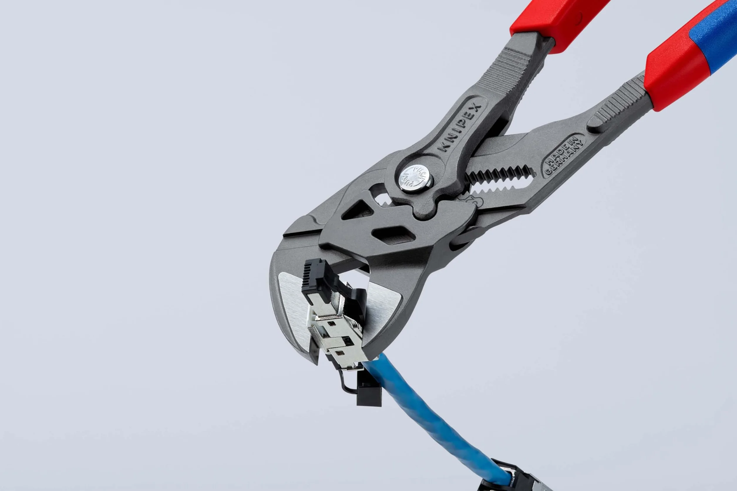 KNIPEX Szczypce-klucz szczypce i klucz w jednym narzędziu fosforanowana, szara z osłonkami wielokomponentowymi 250 mm, 86 02 250