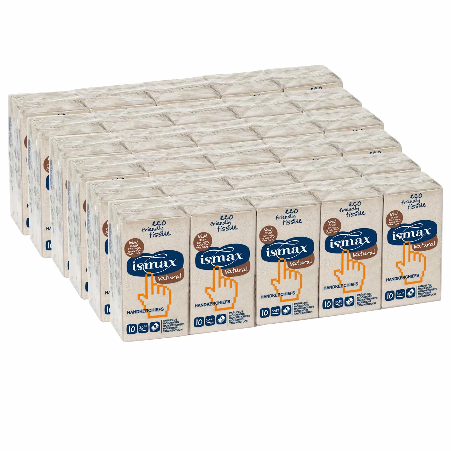 Uniwersalne chusteczki Pack 250 sztuk ekologicznego recyklingu - 3 warstwy Ekologiczne EXTRA XXL - NIE irytujące - Pudełko 25 sztuk 10 x 10 chusteczek
