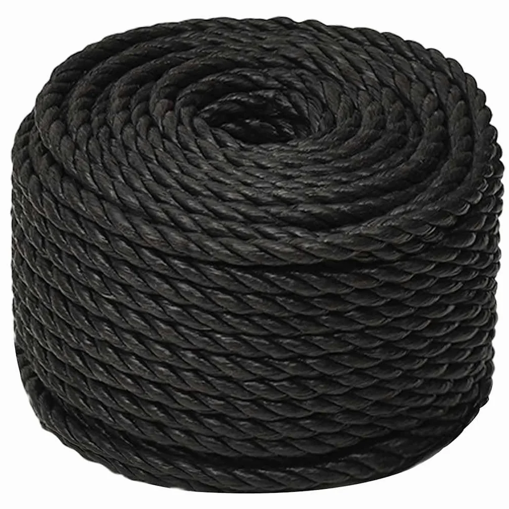 vidaXL Linka robocza, czarna, 10 mm, 50 m, polipropylen