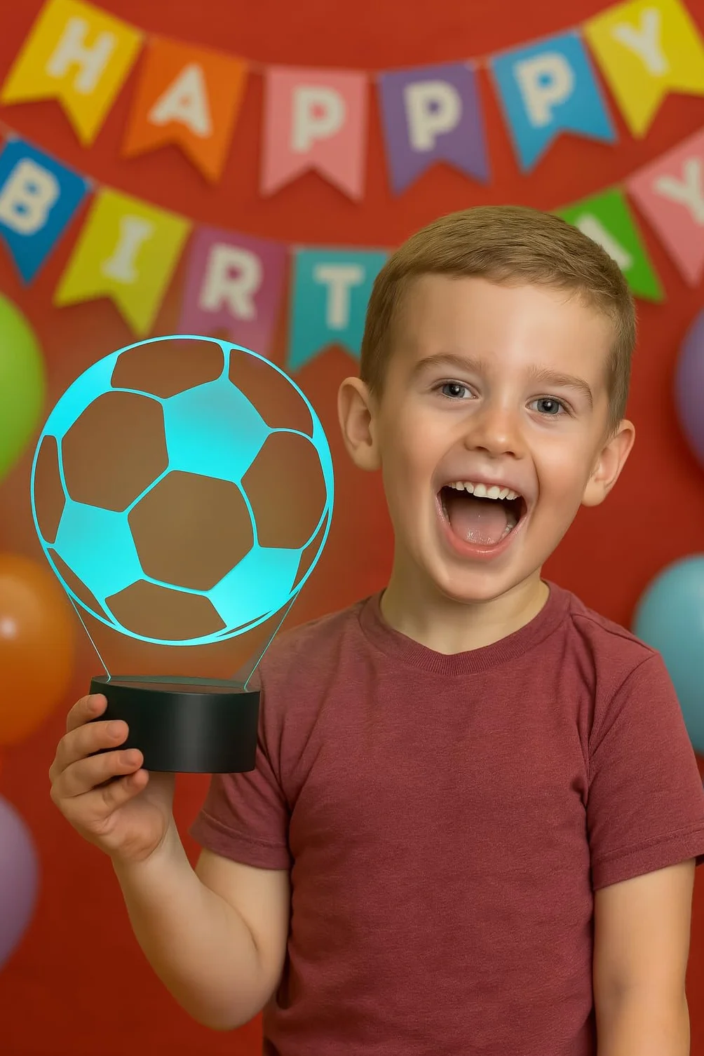 Lampa LED do piłki nożnej – sportowa dekoracja i lampka nocna dla piłkarzy, fanów i trenerów – pomysł na prezent dla mężczyzn, młodzieży i dzieci, światło klubowe