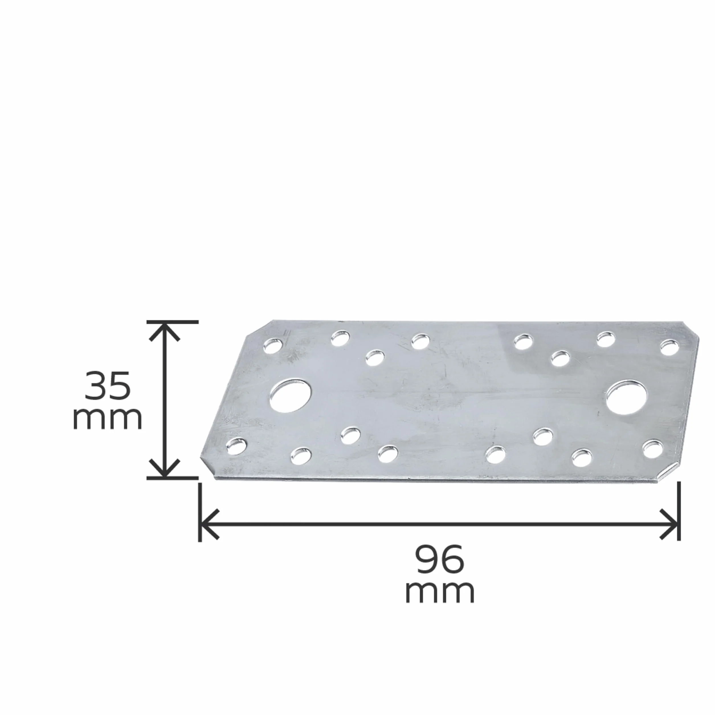 Alberts 330002 Łącznik płaski | ocynkowany metodą Sendzimira | 96 x 35 mm