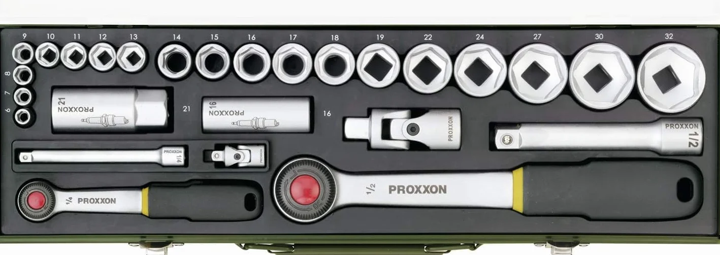 Proxxon 23020 Zestaw Gniazd, Wielokolorowy, 27 Sztuk