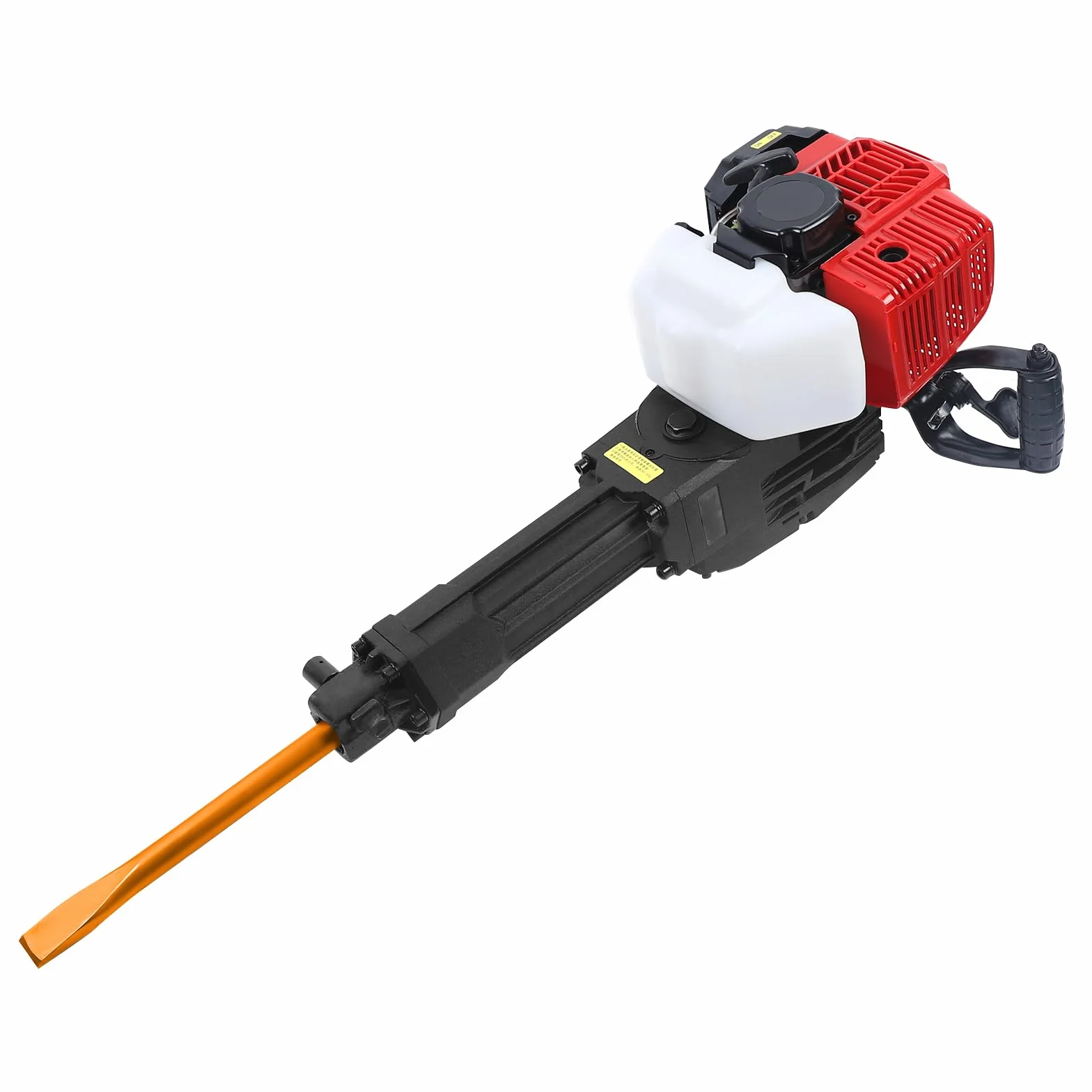 Młot do wyburzenia spalin benzynowy, 52 cc, 1900 W, młot dłutowy 20-55J, 1500 bpm, młot udarowy do betonu z dłutiem spiczastym i płaskim, narzędzie do rozbiórki 70 dB