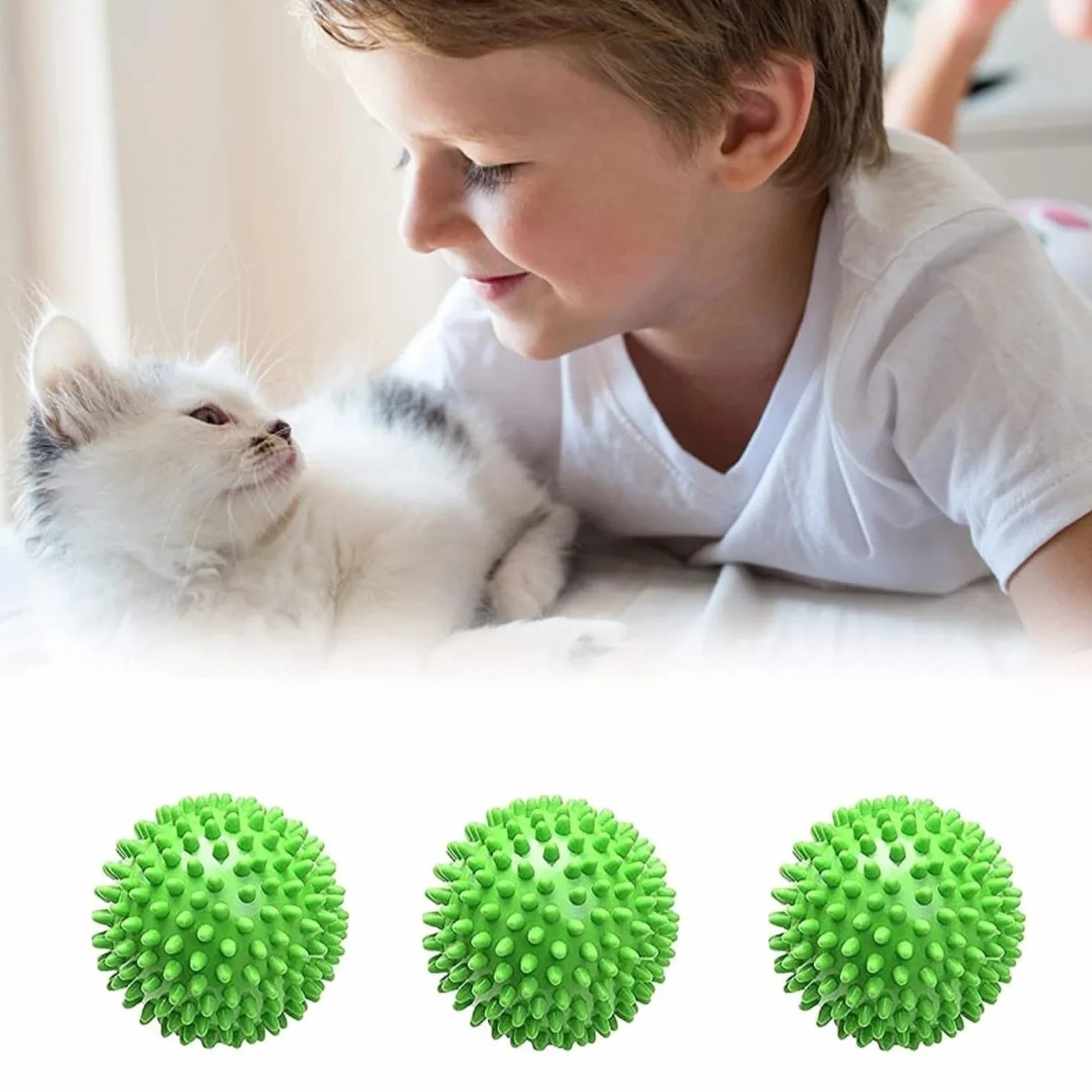 Voarge 4 sztuki kule do suszarki, kule do prania do pralki, kule do bardziej puszystego prania, wielokrotnego użytku kule do suszarki kule do pralki (zielone)
