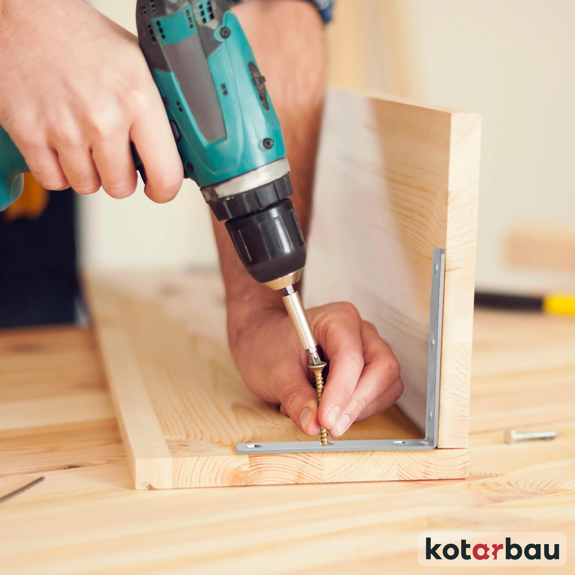 KOTARBAU® 100 szt. Kątownik Ciesielski Wzmocniony - Łącznik Budowlany - 100 X 100 X 20 MM - Stal Ocynkowana
