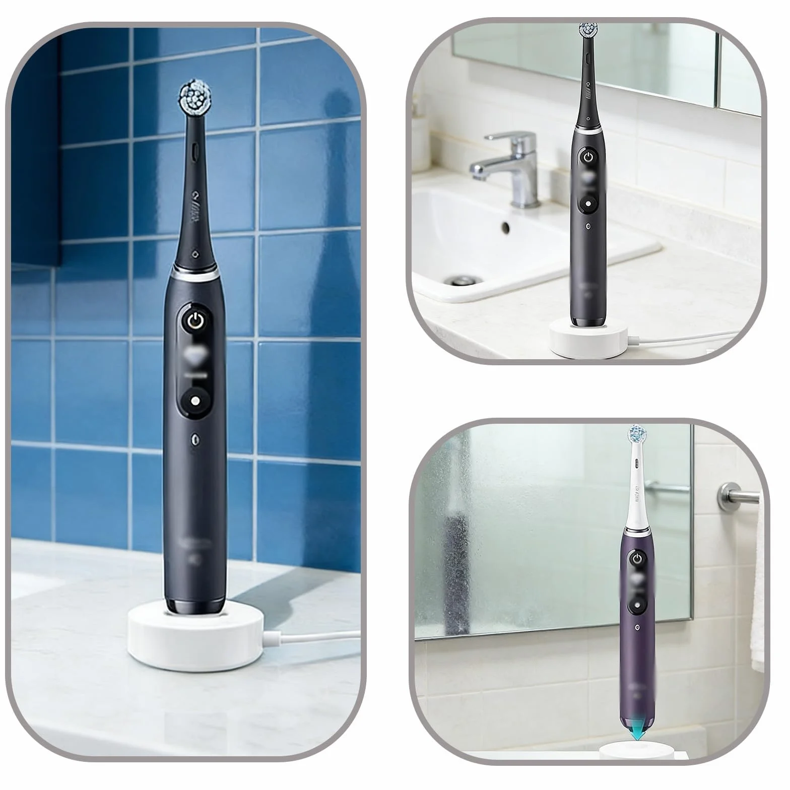 Stacja ładująca do Braun Oral-B IO Series 7, 8 i 9, indukcyjna ładowarka 3768 do elektrycznych piersi zębów, wodoodporna konstrukcja, kompatybilna i bezpieczna do użytku w łazience i w podróży