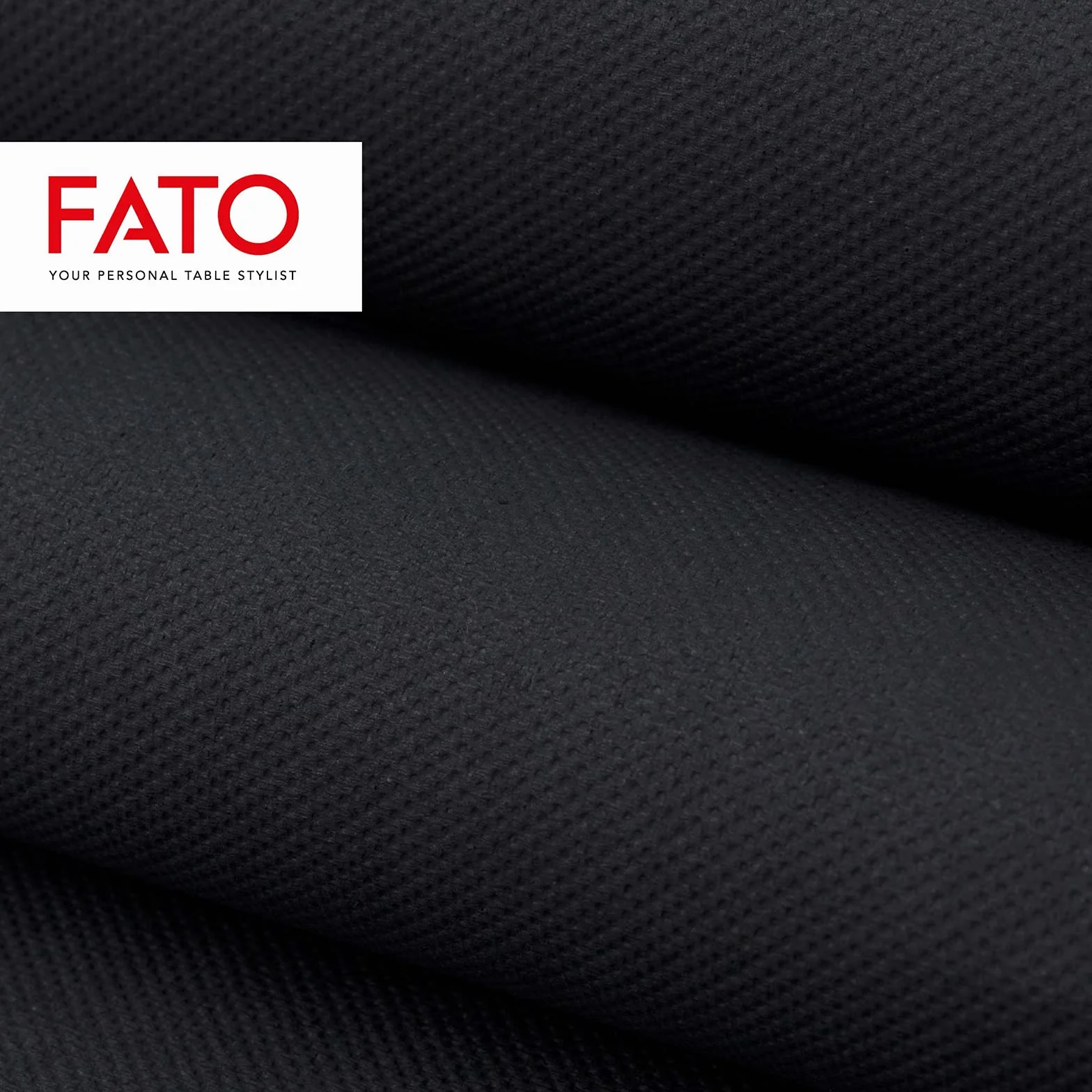 Fato - Jednorazowe serwetki papierowe, miękkość i puszystość, opakowanie 40 serwetek, rozmiar 38 x 38 złożone w 4 i 2 warstwach, kolor czarny, 100% czysty papier celulozowy, certyfikat FSC