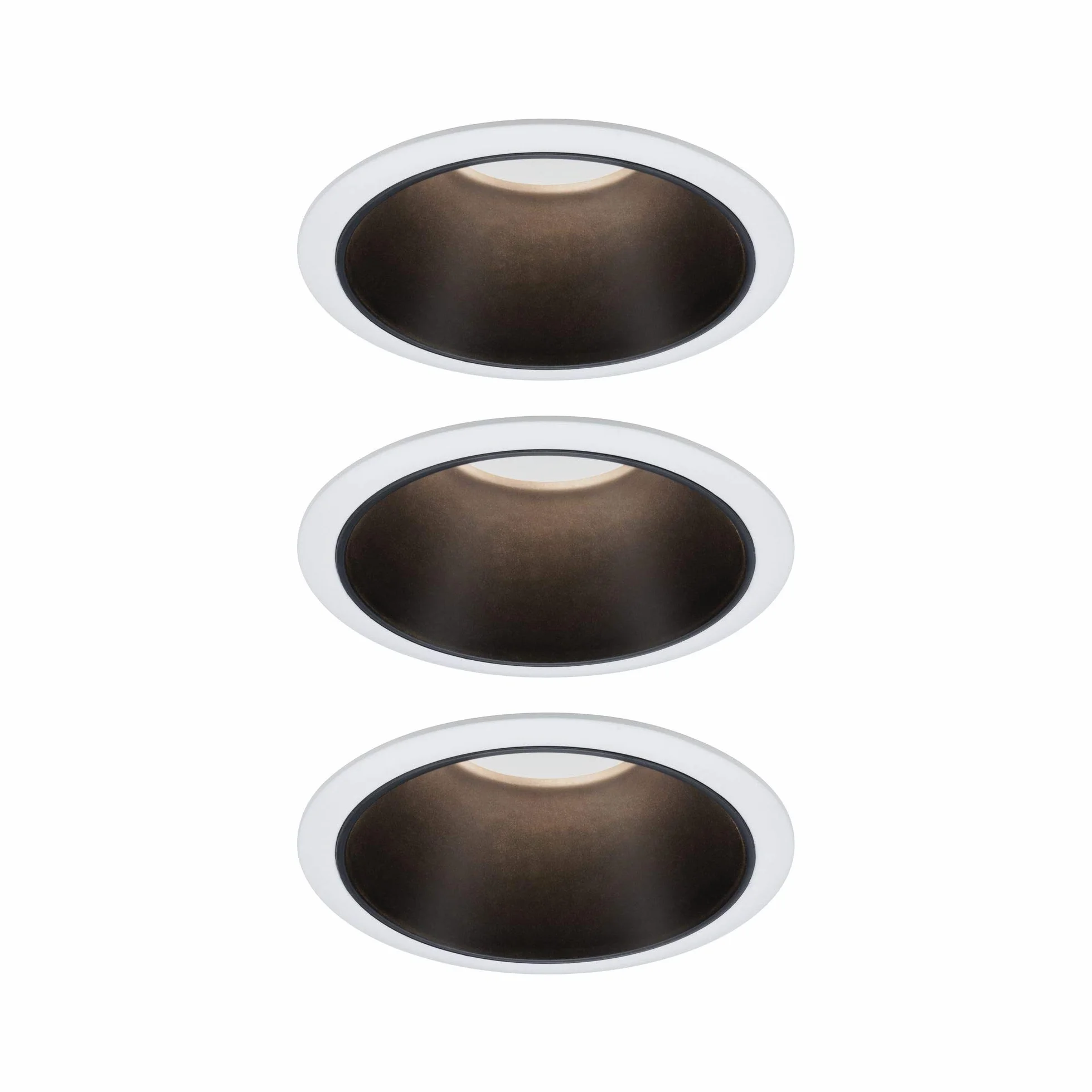 Paulmann 93402 Oprawa Wpuszczana Led Cole Okrągła Wraz Z Przyciemnianym Reflektorem Wpuszczanym 3X6,5W Biały, Czarny Matowy Reflektor Wpuszczany Plastik, Cynk Aluminiowy Punkt Sufitowy 2700K ,Biały, Czarny Mat ,3Er-Set , 19.5 Watts