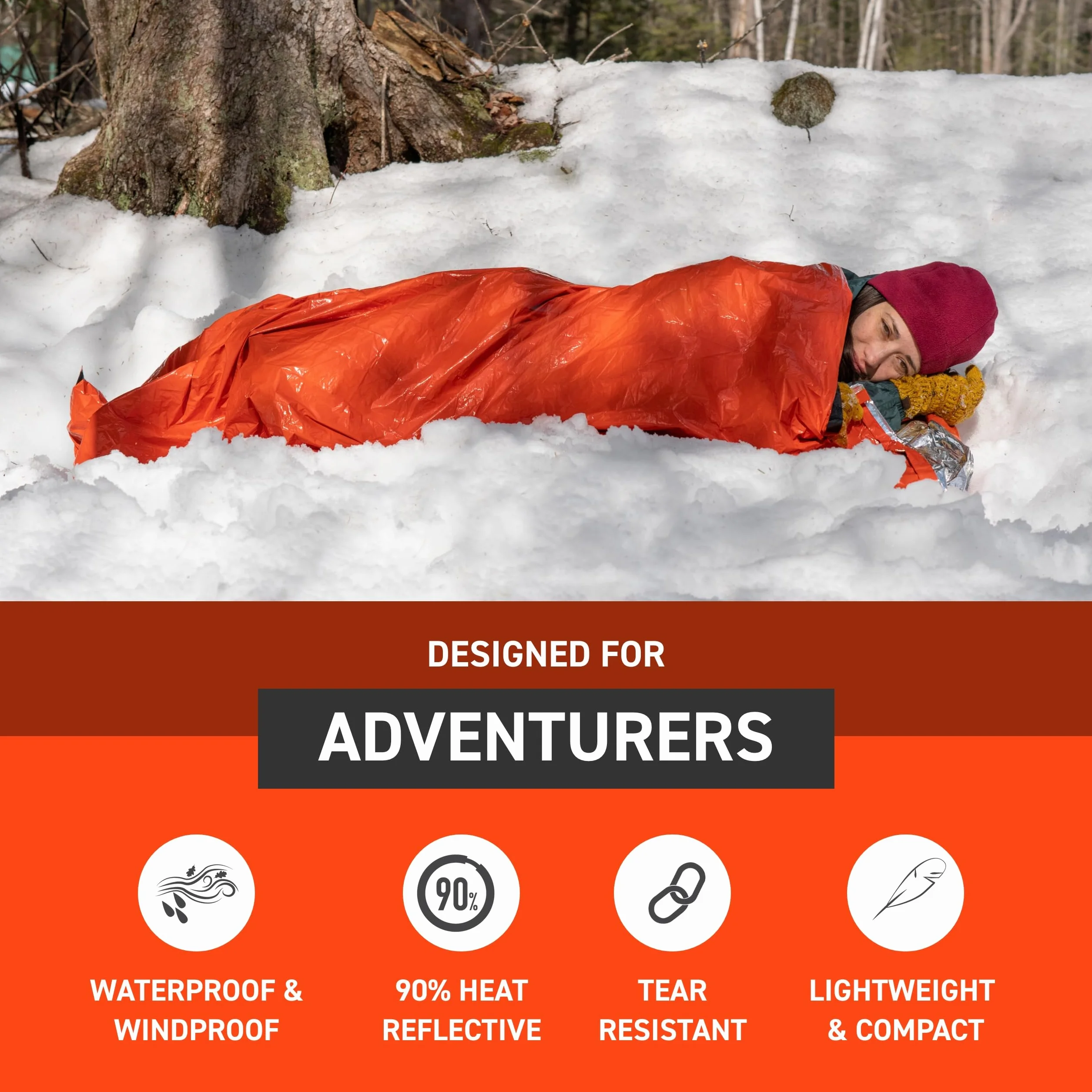 S.O.L. Survive Outdoors Longer berleben Sie lnger im Freien, 90% reflektierendes Notfall-Bivvy