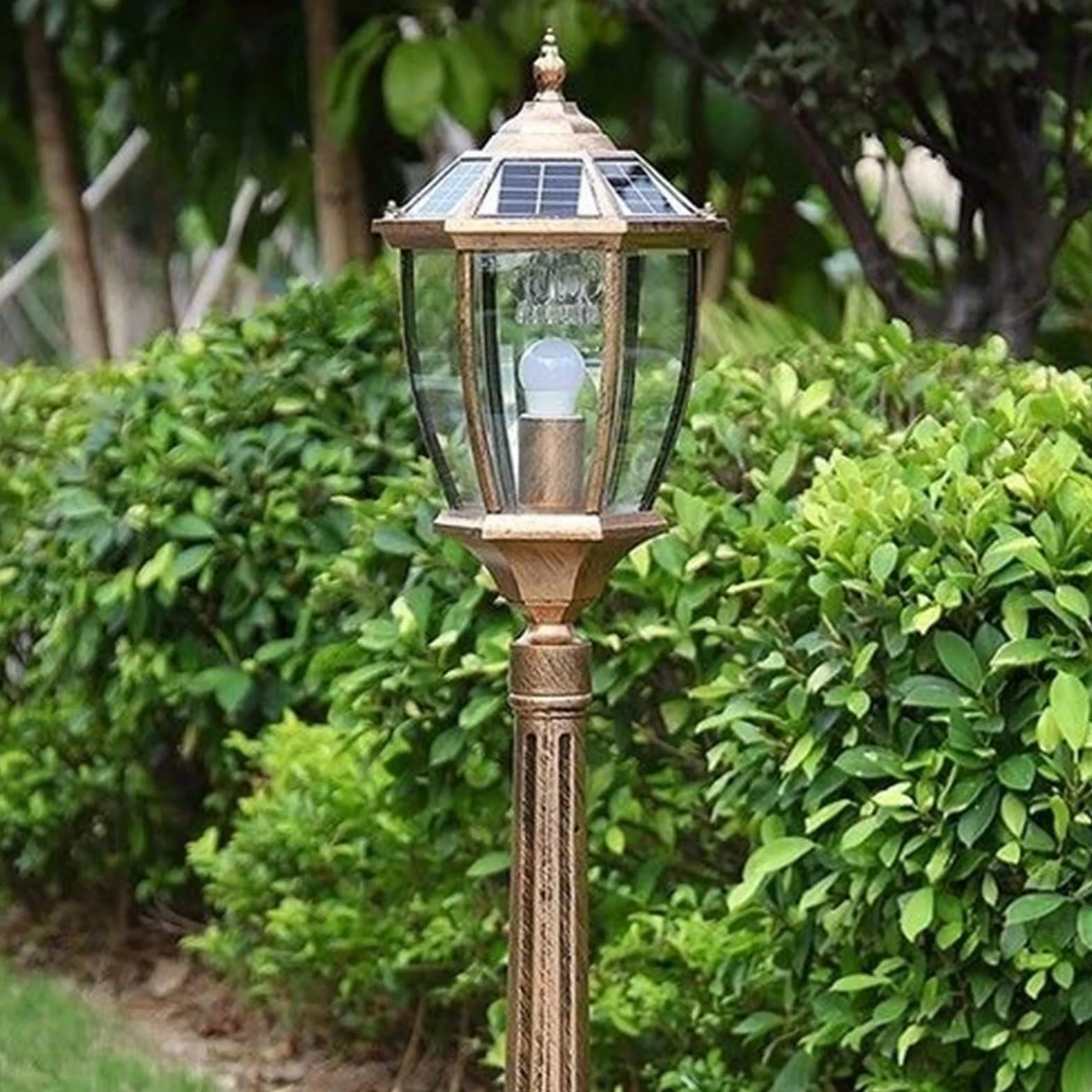 Lampy Zewnętrzne Na Taras, Słupki Oświetleniowe, Wiktoriańskie, Antyczne, Solarne, Wodoodporne, Ogrodowe, Europejskie, Krajobrazowe, Lampa Ścienna, Retro, Wysok(Czarny-1,4M)