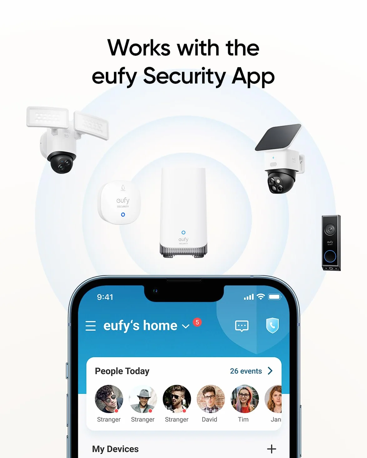 Czujnik wody i zamarzania eufy Security, wodoodporność IP65, 2-letnia żywotność baterii, kompatybilny z HomeBase S380 i S280