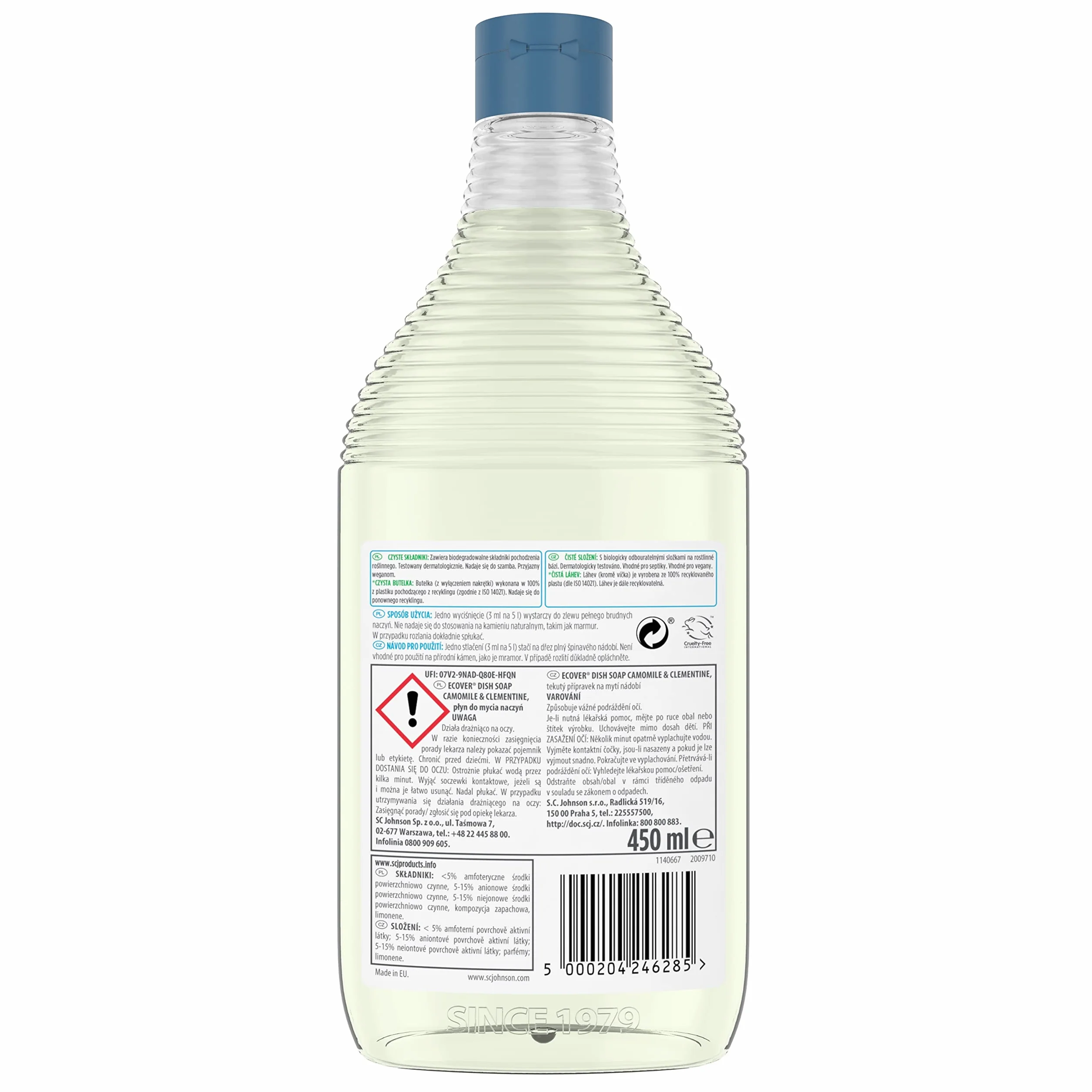Ecover Płyn do Mycia Naczyń o Zapachu Rumianka i Klementynki, 450 ml, Eco Produkt