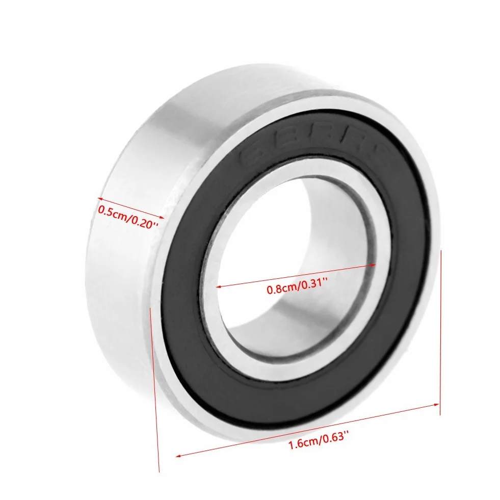 Łożyska jednorzędowe, 10 sztuk 688-2RS Gumowe łożyska kulkowe zwykłe dla małych hobbystów 5mm wały/pręty 8x16x5mm