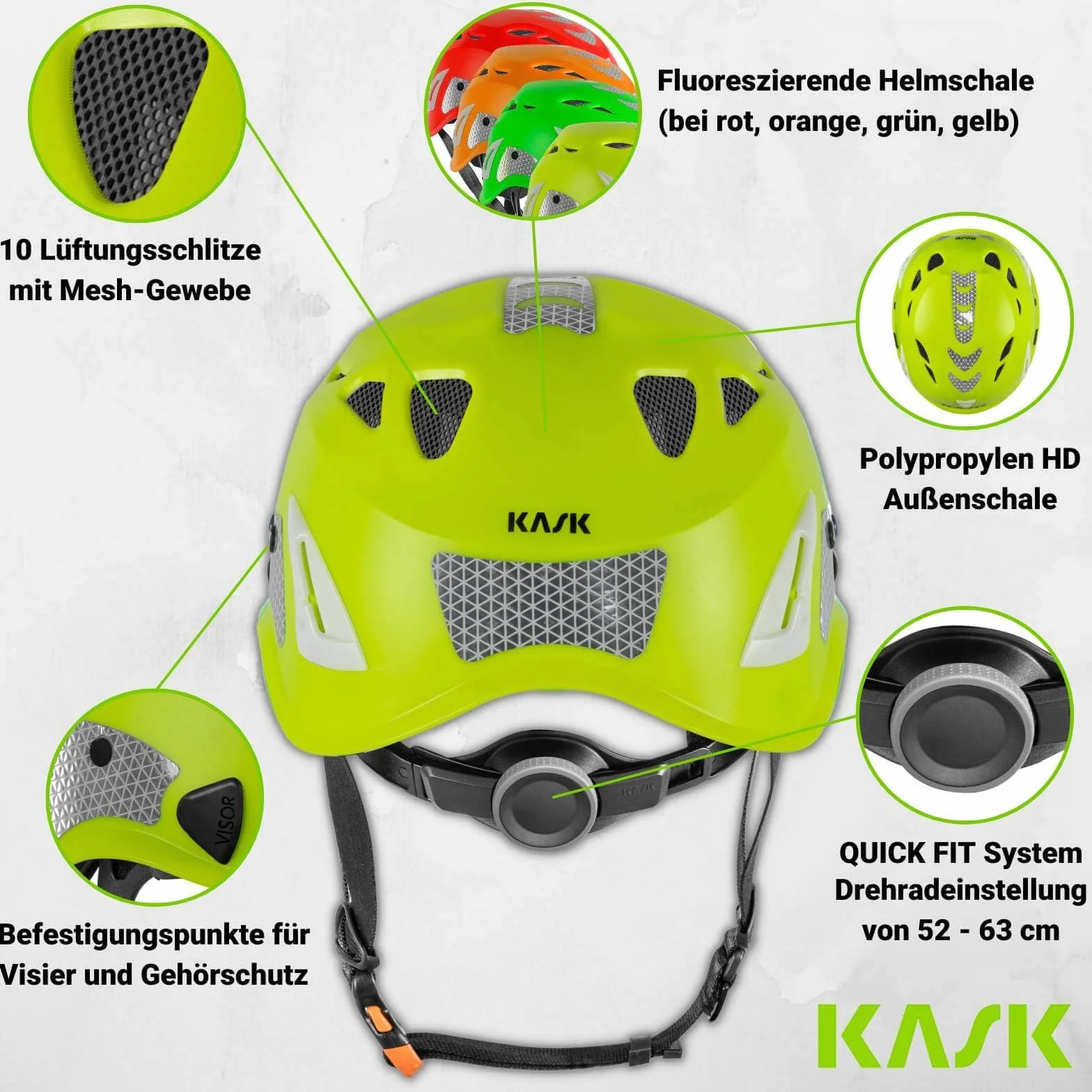 Kask Kask przemysłowy Plasma Hi Viz obwód 51-63 cm
