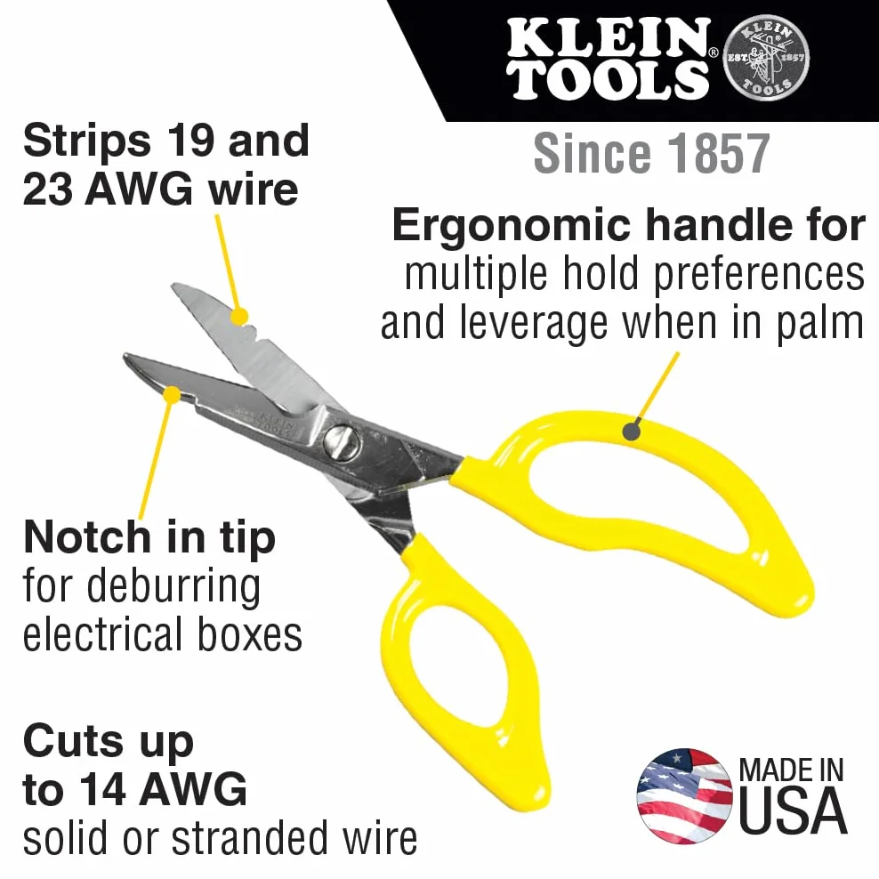 Klein Tools 26001 Uniwersalne nożyczki elektryka żółte