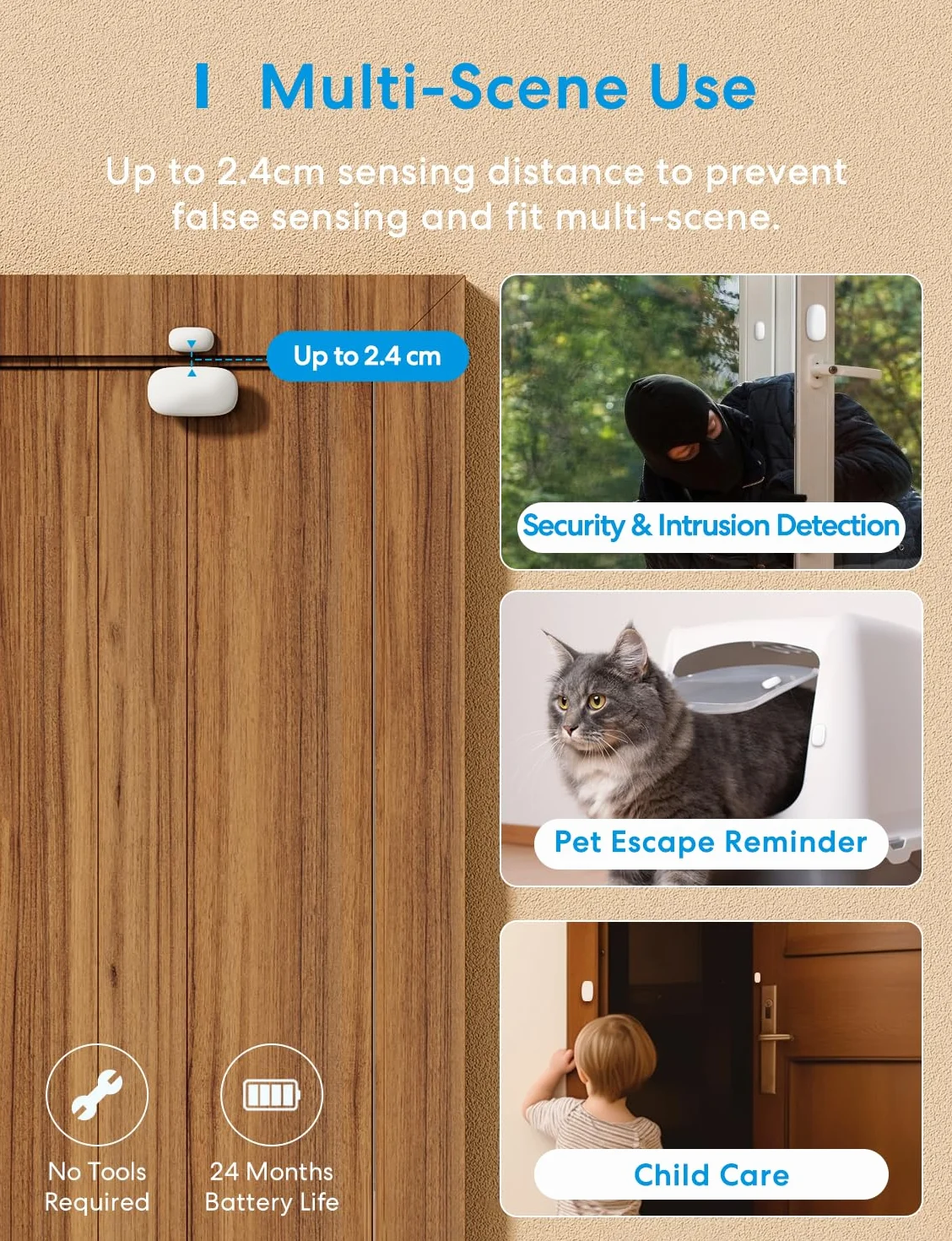 Meross inteligentny Detector do drzwi i okien (z HUB), Mini WiFi czujnik drzwi i okien, kompatybilny z Apple Home, Alexa i Google Home, Alarm antykradzieżowy do automatyki domowej