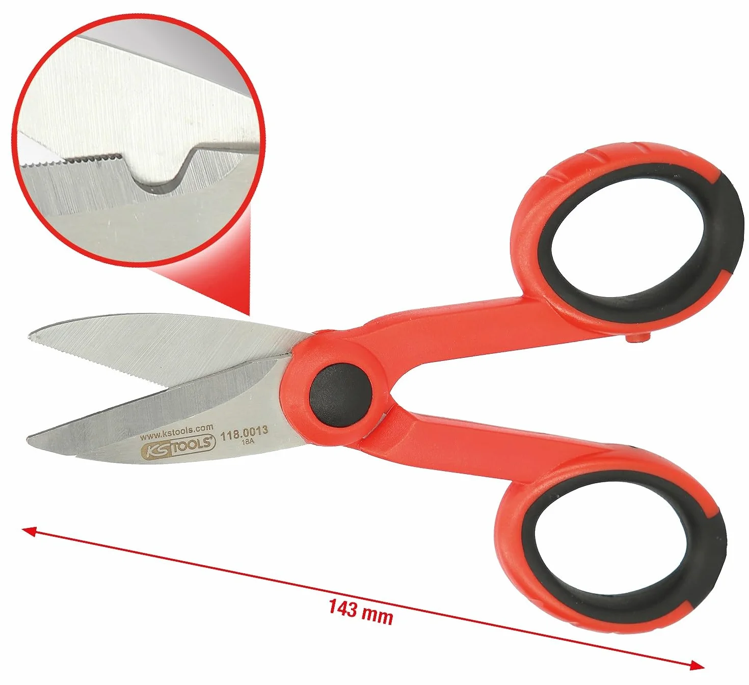 KS Tools 118.0013 Uniwersalne nożyce warsztatowe, 143mm
