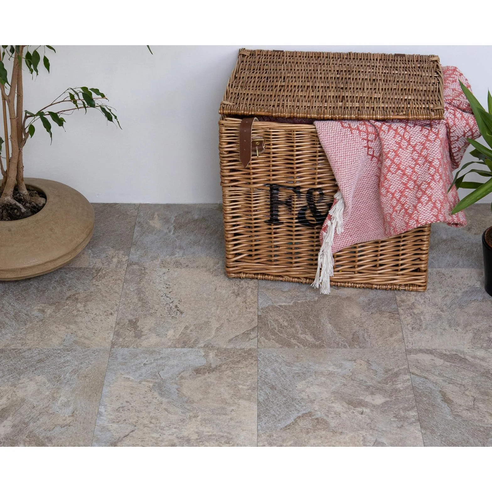 Płytki Podłogowe PCV Winylowe 30,5 x 30,5 cm Wodoodporne Jasny Łupek 33 Sztuki 3m²