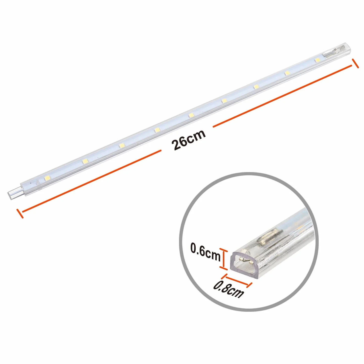 da LIGHT Lampa podszafkowa LED z przełącznikiem, 8,5 W, 760 lm, 6000 K, zimna biel, listwa świetlna, lampa kuchenna, oświetlenie witryn, oświetlenie szafy z paskami 6 x 26 cm, do kuchni, szafy,