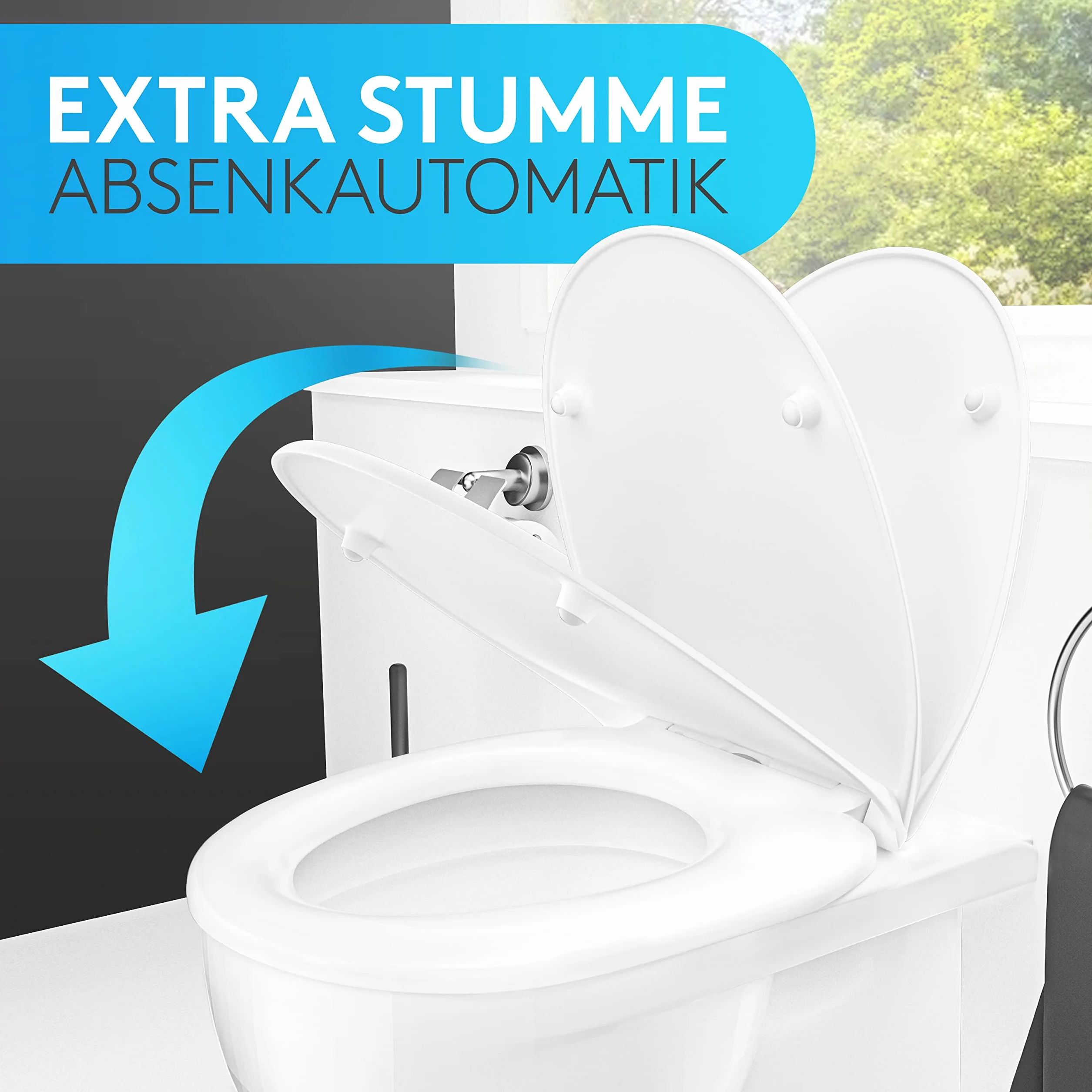 Comodo Klapa toalety z mechanizmem cichego zamykania & Quick Release - Antybakteryjna deska sedesowa w kształcie litery O - Uniwersalna deska sedesowa z Duroplastu