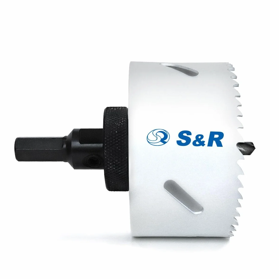 S&R Otwornica, bimetal HSS z uchwytem otwornicy HEX - QUICK i wiertłem centrującym, uniwersalna do drewna, metalu, plastiku, płyt gipsowo-kartonowych (51 mm)