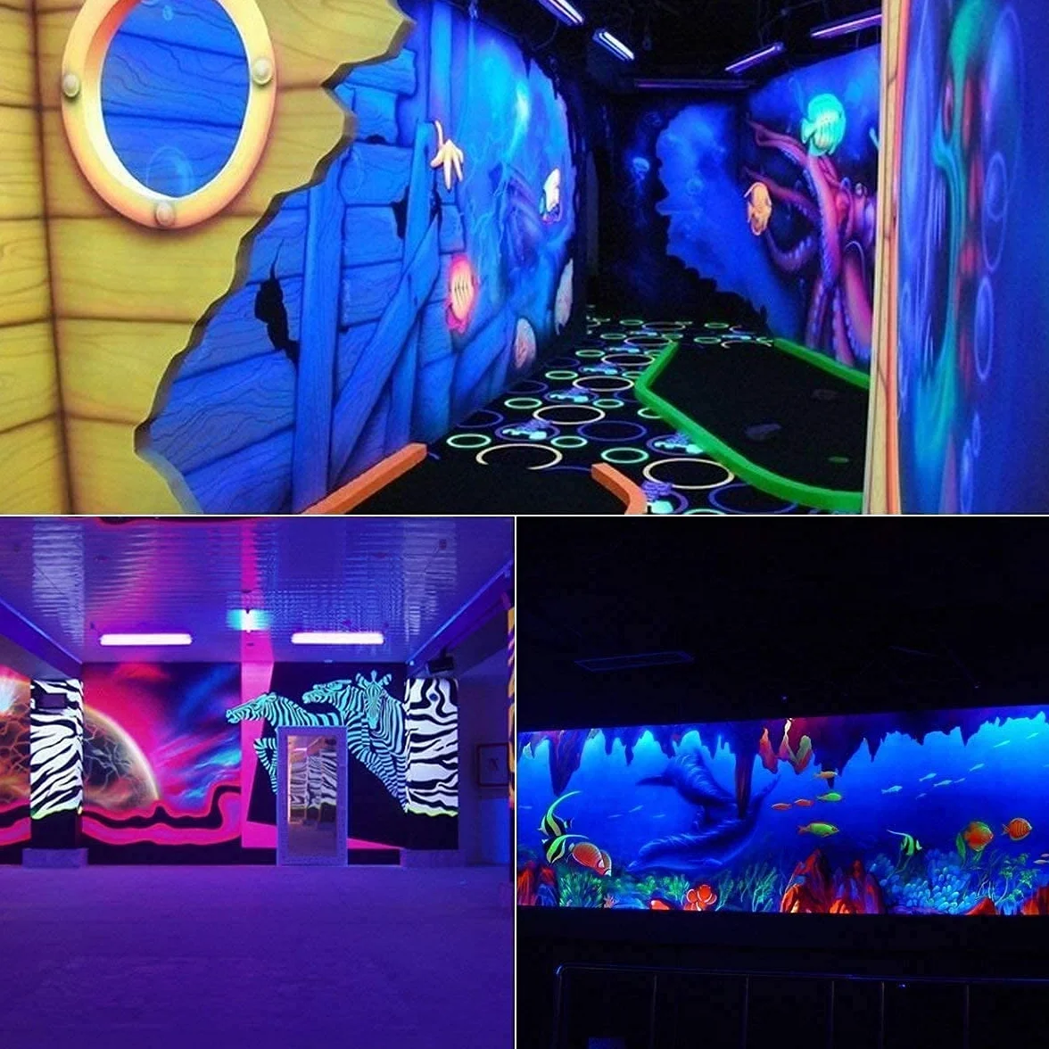 Czarne Światło UV Elegantede 10 W Bar 48 Diod LED Liliowe na Imprezy Halloween Blacklight Plakat Oświetlenie
