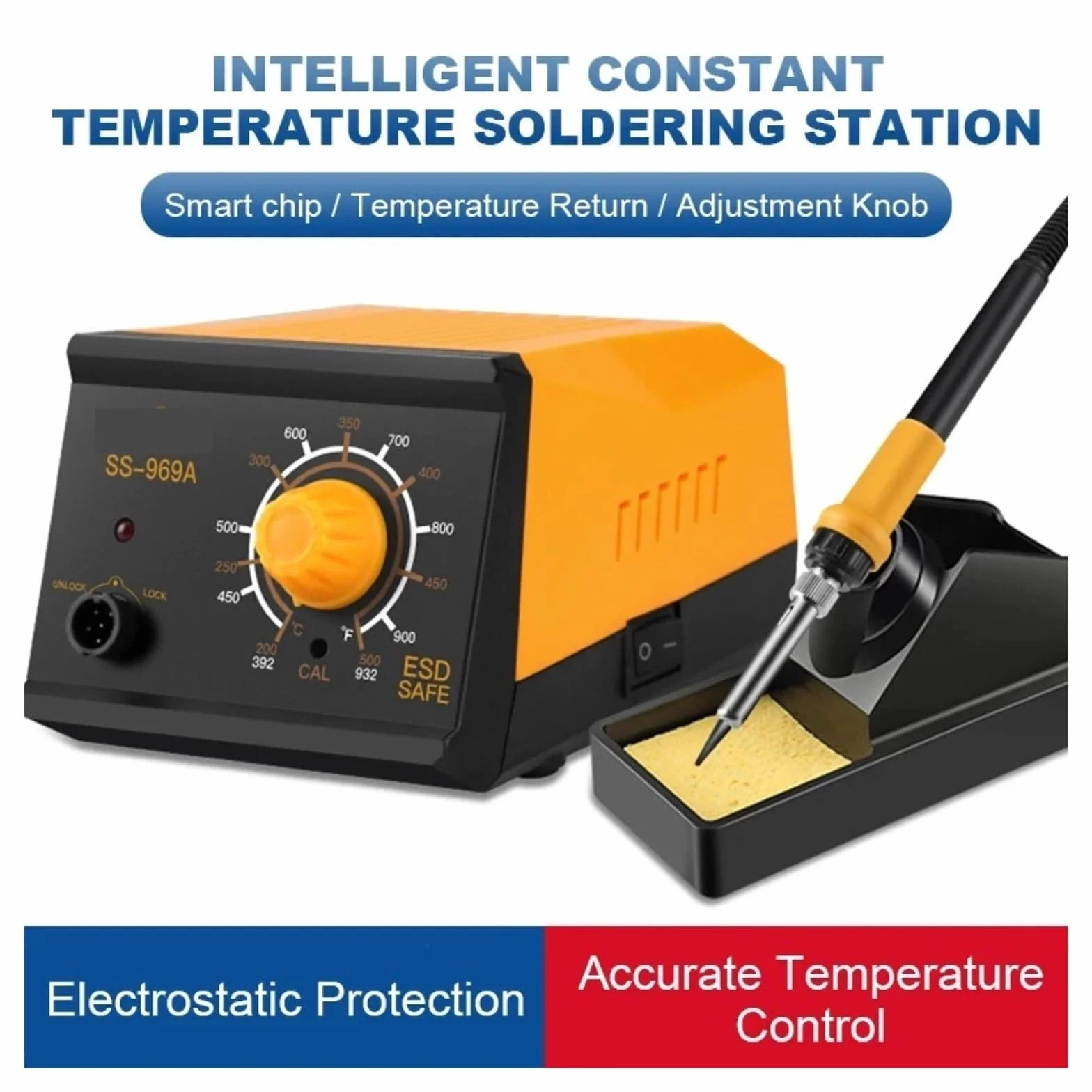 Stacja lutownicza, Stacja lutownicza SS-969A/D 75W SMD, wyświetlacz cyfrowy Inteligentny moduł do demontażu lutownicy(SS-969D)