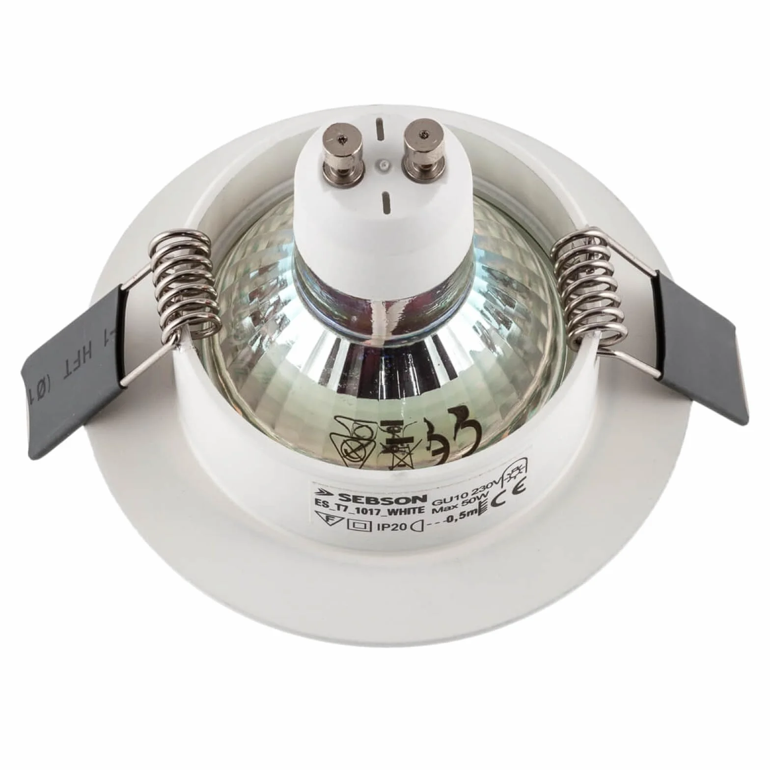 SEBSON Reflektor wpuszczany z gniazdem GU10 - Otwór montażowy sufitowy ø65mm (min. 60mm, maks. 70mm) - wpuszczana lampa sufitowa Ø80x24mm - Zestaw 12 szt