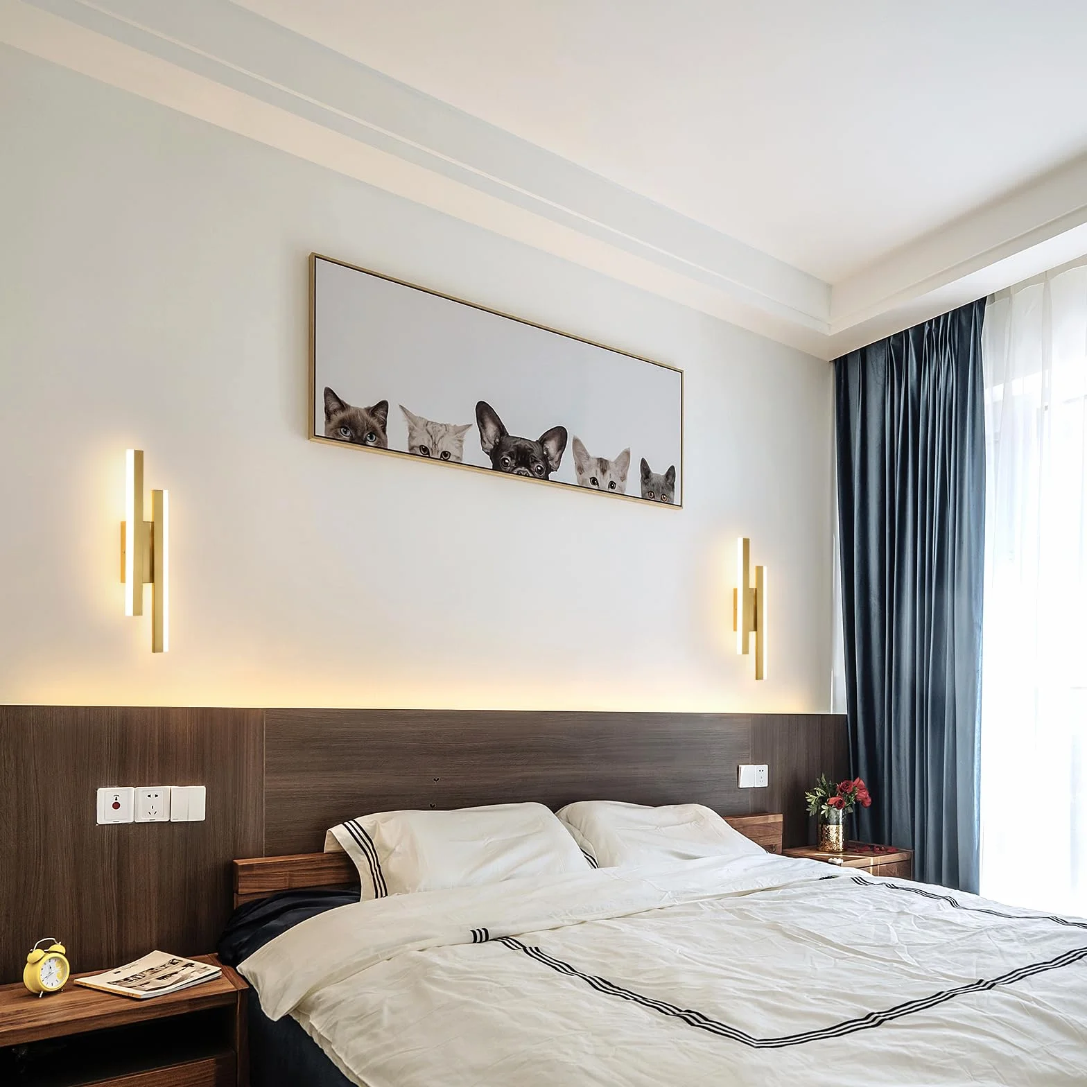 Comely Wewnętrzny Kinkiet LED, Złota Nowoczesna Lampa Ścienna, 16W Oprawa Ścienna Do Sypialni, Salonu, Hotelu, Schodów, Ciepła Biel 3000K
