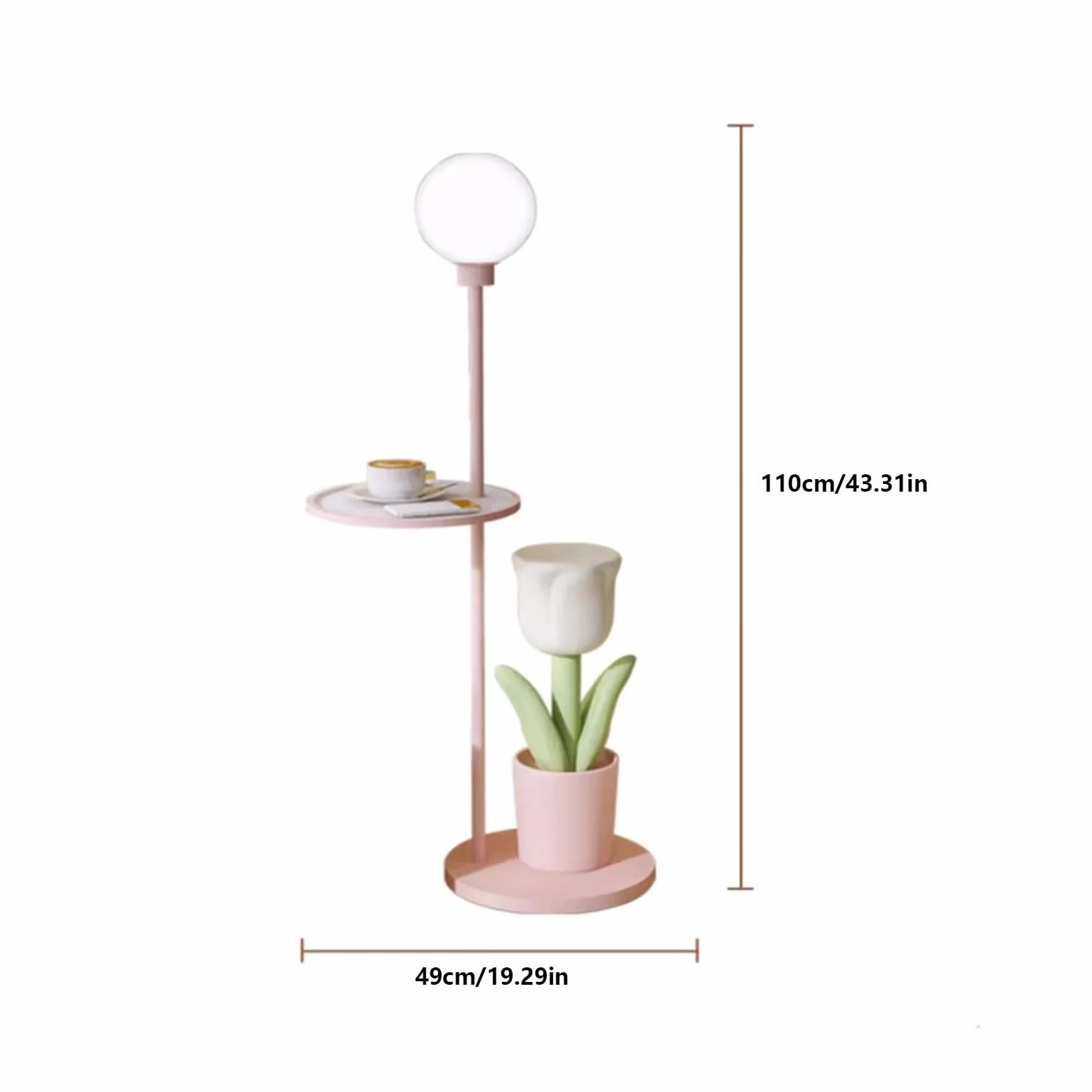 Lampa podłogowa ze stolikiem Zestaw stołowy i lampowy, lampka nocna do czytania, nowoczesny stolik końcowy z lampą podłogową do salonu, gabinetu, sypialni Lampa podłogowa ze stolikiem(Pink)