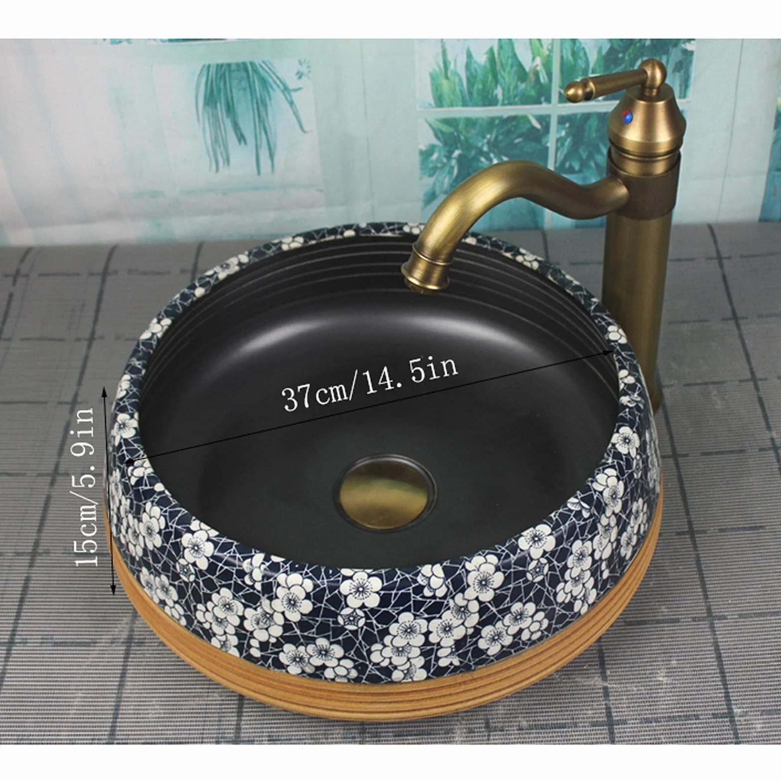 Umywalka Łazienkowa Okrągła Umywalka Nablatowa Porcelanowa Ceramiczna Umywalka Nablatowa Umywalka Artystyczna Umywalka Łazienkowa