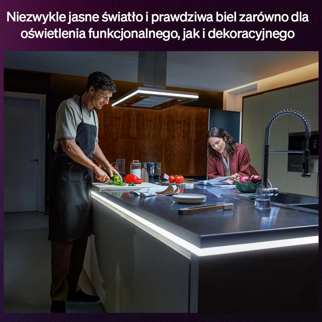 Philips Hue OmniGlow 3-metrowa taśma LED mikro LED, 2700 lm, żywe kolory i atmosfera, elastyczne oświetlenie wewnętrzne, jednolite światło, możliwość cięcia, sterowanie za pomocą aplikacji i głosem