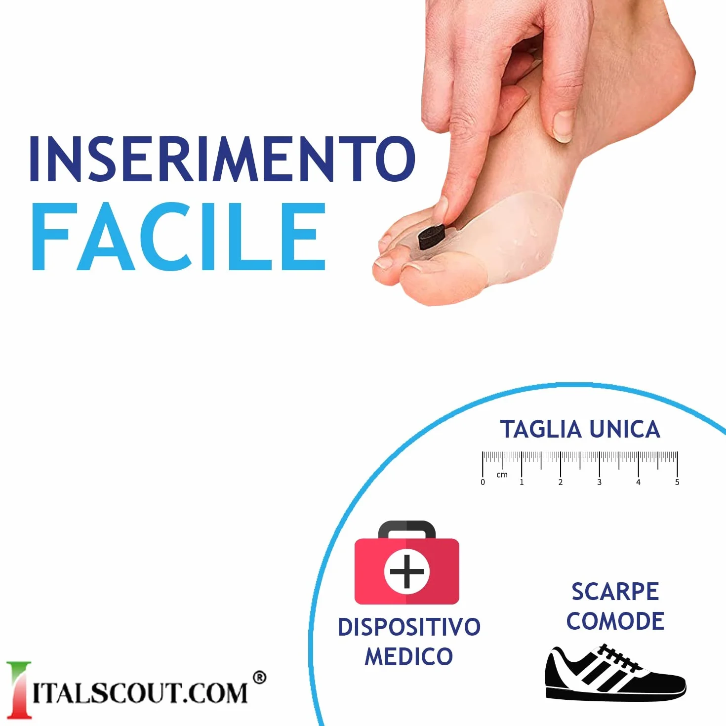 Italscout -6X Koślawego Palucha Korektora+12 Grubościomierzy, Ochrona Mężczyzn Kobieta, Separator I Korektor Palce, Silikon,Zapobieganie Bólom Zapalenie kaletki, Odległość prostowania palców, Stopy Hammer