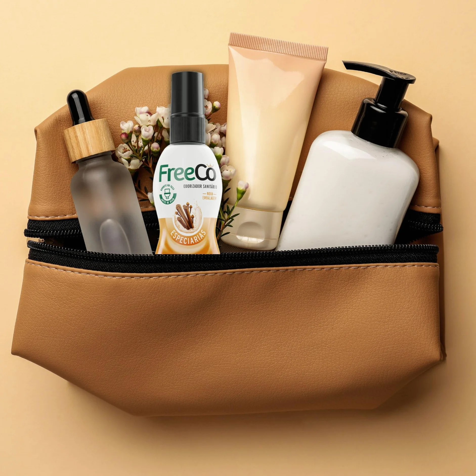 FreeCo blokada przeciw zapachom toalety (Before-you-go) | Opakowanie 1 x 60 ml, naturalne olejki eteryczne, idealne do domu, biura, restauracji, podróży, aromatu przypraw