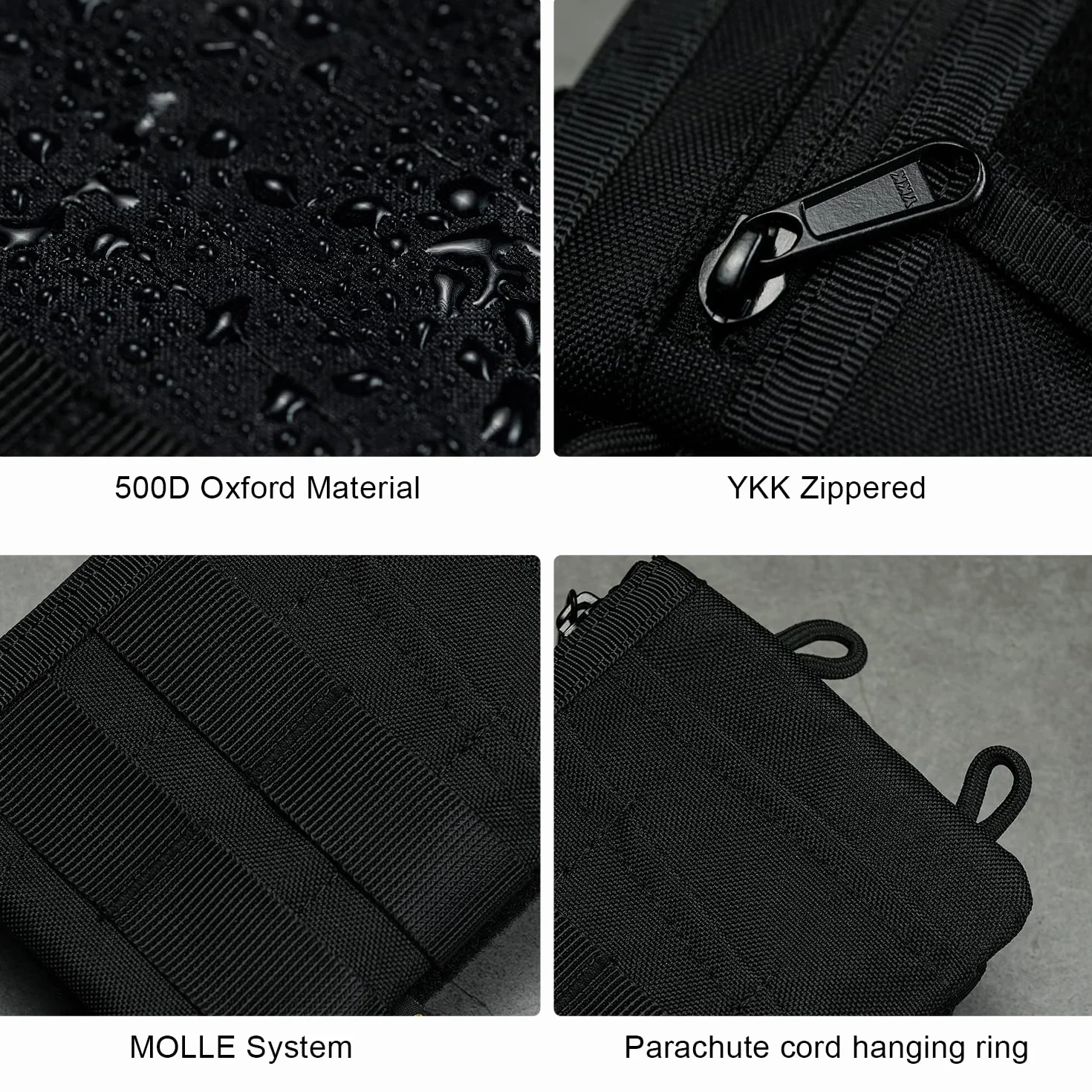 VIPERADE VE16 Mały organizer na narzędzia EDC, wielofunkcyjna mała torba na narzędzia z kieszeniami 7, organizer EDC dla mężczyzn, mini-kieszonkowa torba z rzepem(Czarny)