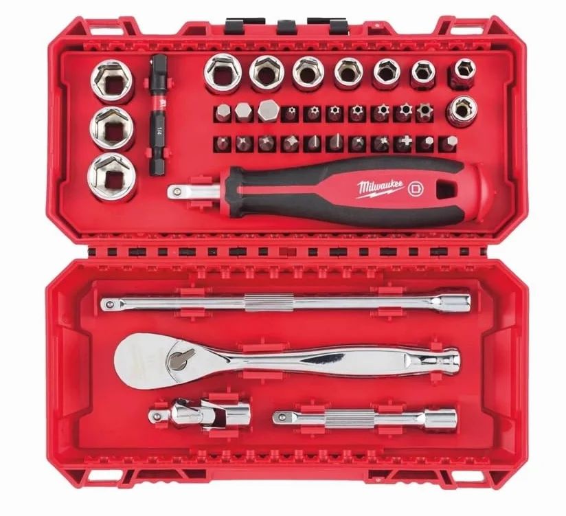Milwaukee 4932498381 38 szt. Grzechotka 1/10.2 cm, zestaw sterowników i gniazd w opakowaniu kompatybilnym etui