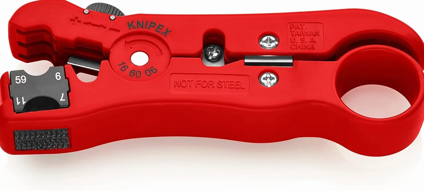 KNIPEX Narzędzie do ściągania izolacji z kabli koncentrycznych i teleinformatycznych 125 mm, 16 60 06 SB