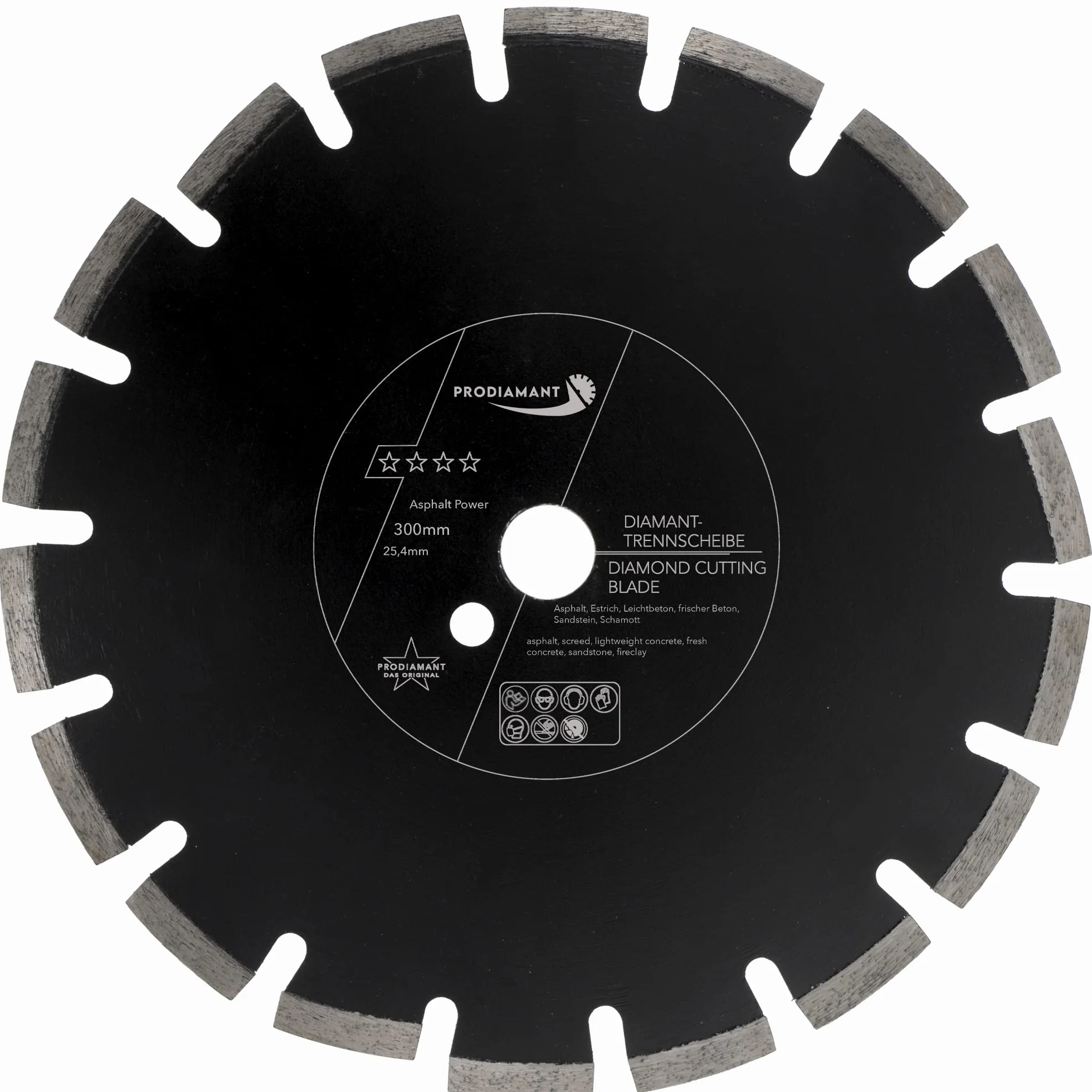 PRODIAMANT Premium diamentowa tarcza do cięcia 300 mm asfaltu (300/25,4 mm) z segmentami ochronnymi do profesjonalnego zastosowania