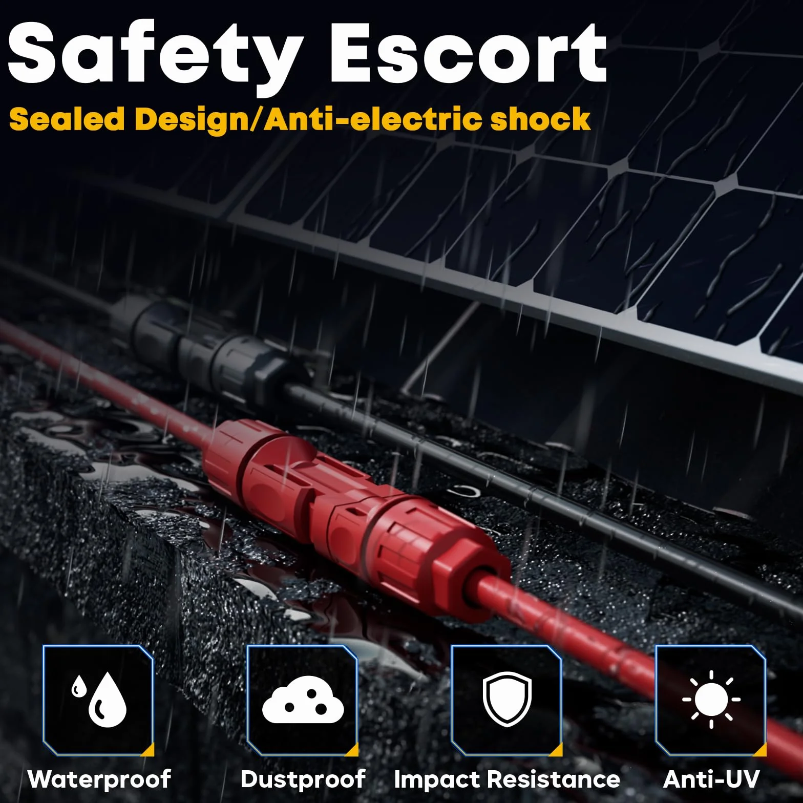 DxCRIMP Zestaw Szczypce do Zagniatania Solar, 10 par czarnych i czerwonych męskich/żeńskich złączy do paneli słonecznych + Szczypce do zaciskania[2,5-6 mm²] + Zaawansowany ściągacz izolacji + klucze