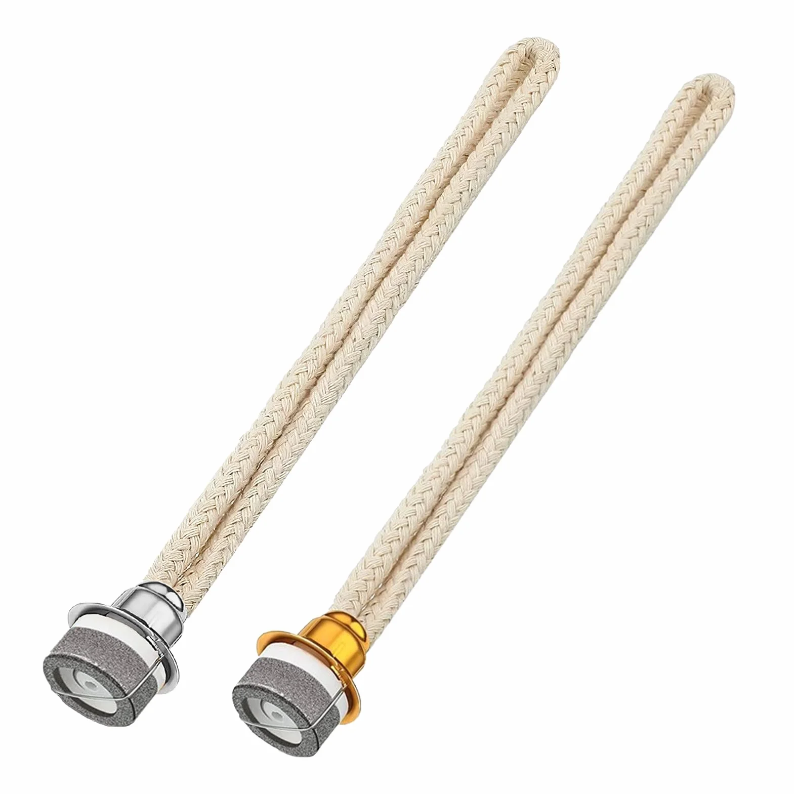 2 szt. Knot katalityczna lampa, wymiana knot palnik do palnika naturalna bawełna pachnące knoty do lampy olejowej zapach palnik do lamp Berger (13 mm srebrno-złoty)