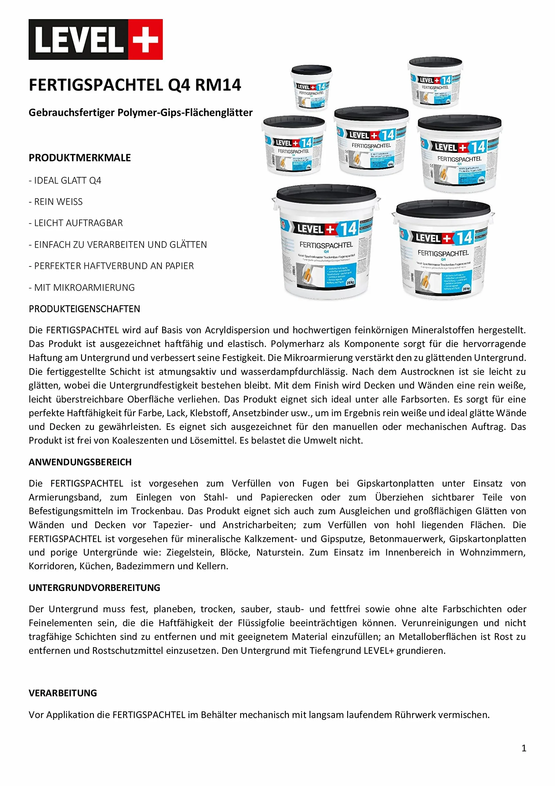 Gotowa Gładź Szpachlowa 5 kg Super Biała Gładź Tynkowa Q1-Q4 Level+14