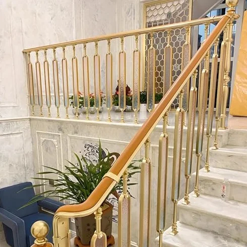 Balustrady schodowe ze złotymi metalowymi kolorami w żywych kolorach - 10 x 80 cm - nowoczesna dekoracyjna poręcz wejściowa do willi, 90 cm, 20 sztuk