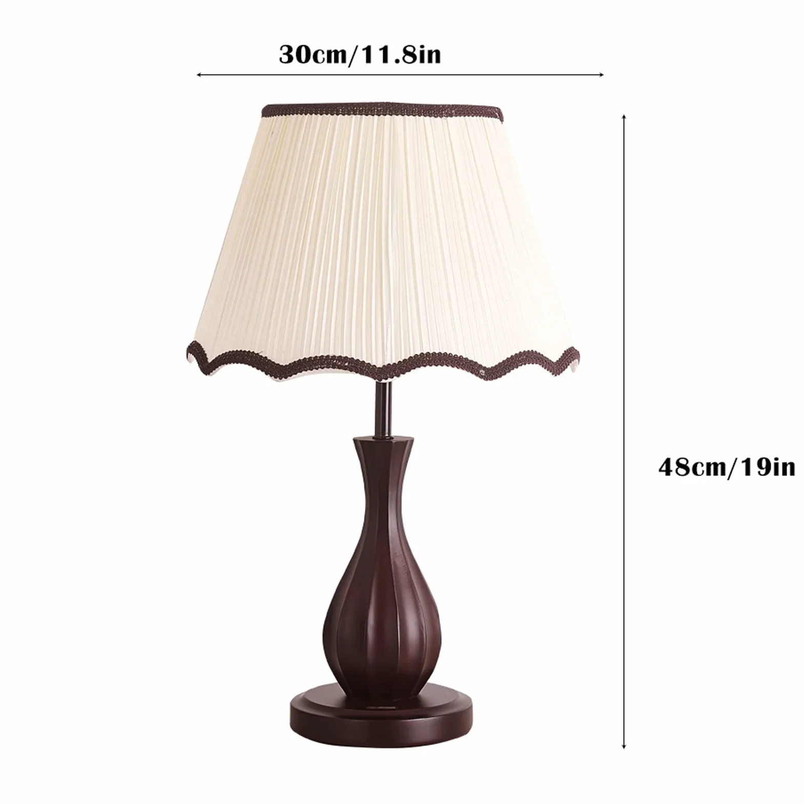 CCXXYGWJ na biurko Zwięzłe lampy stołowe Drewniane stoliki nocne Lampy z abażurem z tkaniny Retro Lampy nocne Lampy do domowego biura Kawiarnia Restauracja, 19-calowa lampka na biurko H na biurko