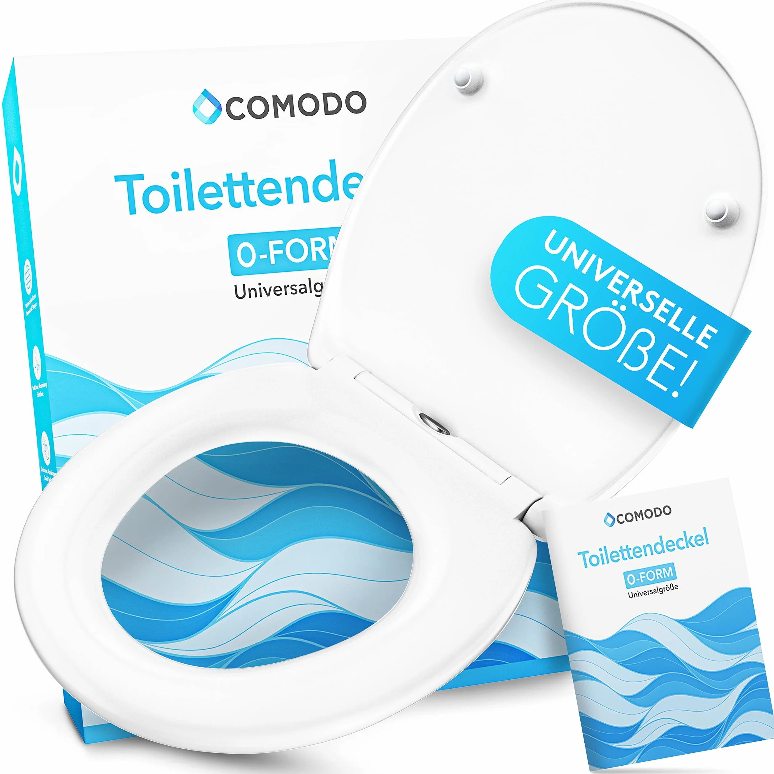 Comodo Klapa toalety z mechanizmem cichego zamykania & Quick Release - Antybakteryjna deska sedesowa w kształcie litery O - Uniwersalna deska sedesowa z Duroplastu