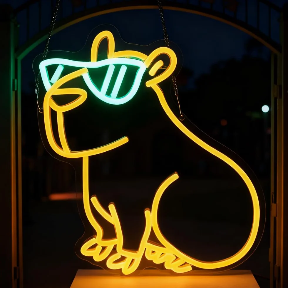 Neon LED Kapibara panel świetlny ze ściemniaczem USB dekoracja ścienna