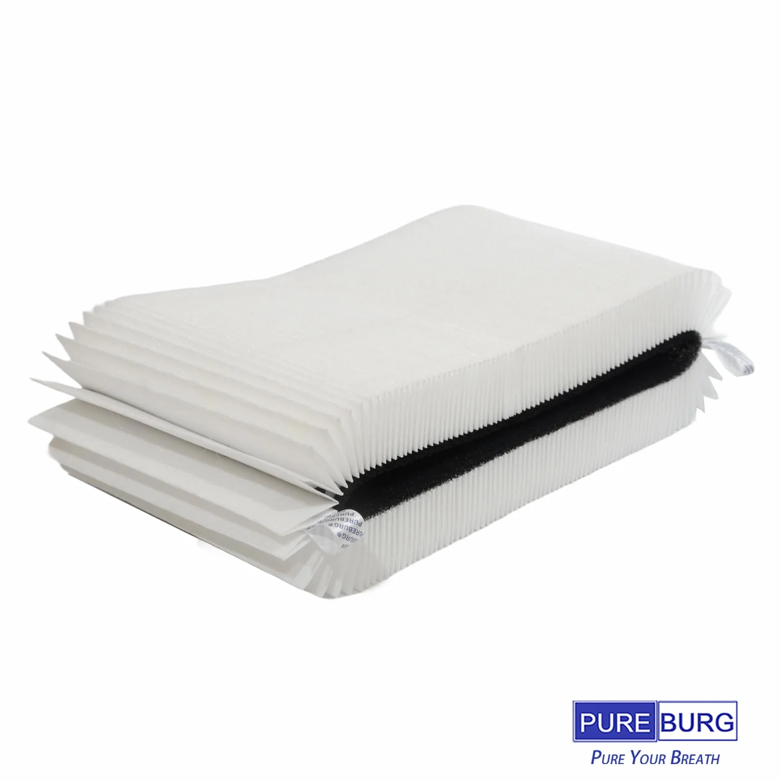 PUREBURG Filtr zastępczy kompatybilny z Blueair Blue Pure 511i Max, 4 sztuki w opakowaniu z węglem aktywnym H13 HEPA, oczyszczanie powietrza, kurz, lotne organiczne lotne związki organiczne, zapachy