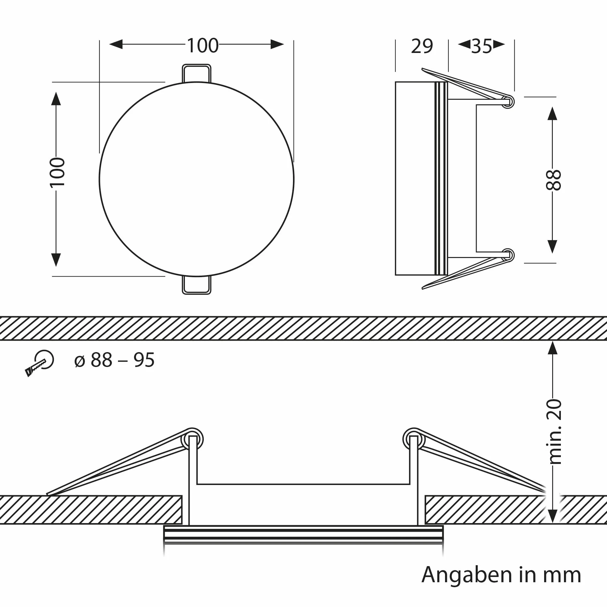ledscom.de 4 szt. lampa sufitowa IPLY, IP44, biały mat, okrągła, z żarówką LED GX53, 509lm, ciepła biel