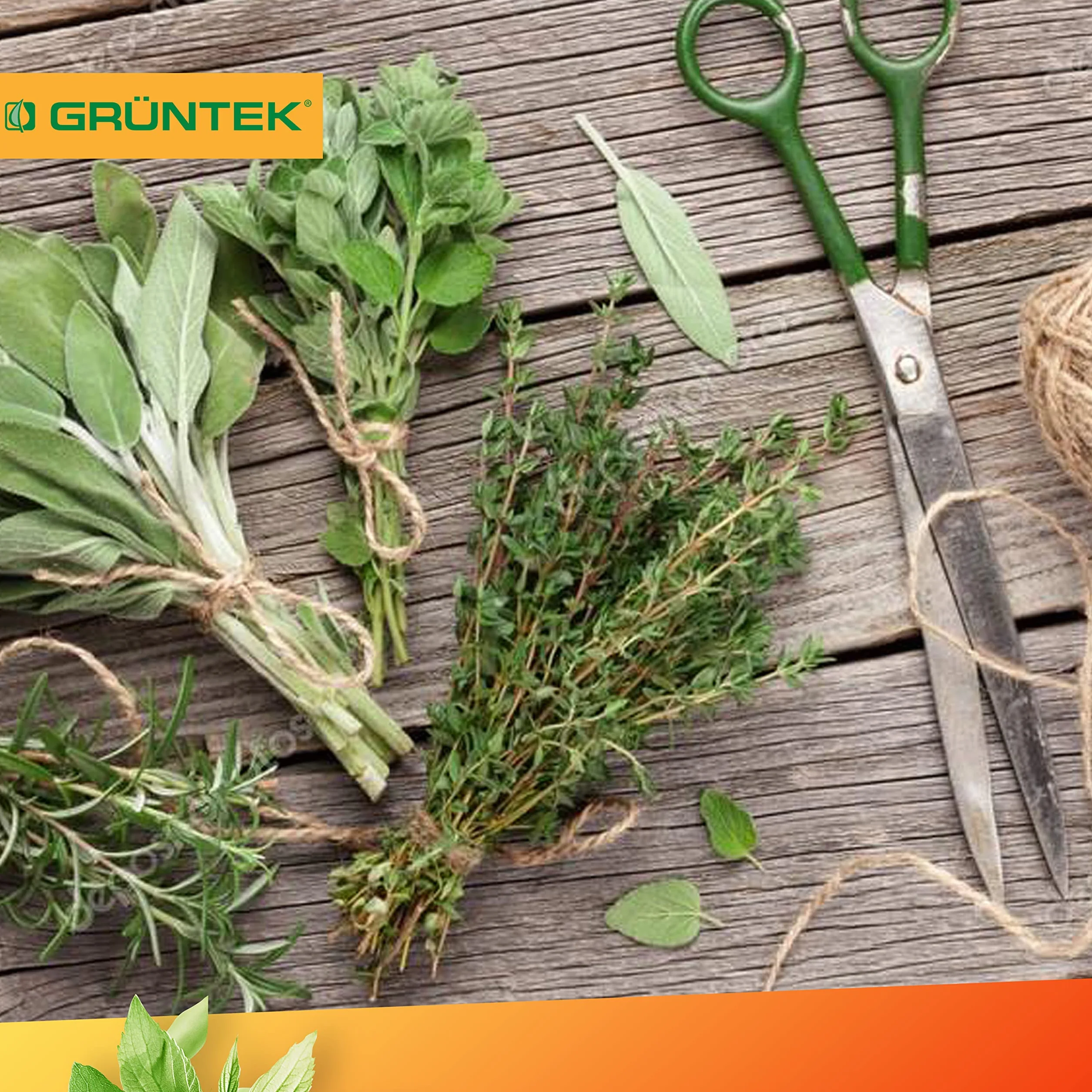 GRÜNTEK sznurek żytni do ogrodu 6 mm grubości, sznurek do wiązania, sznurek ogrodowy, sznurek do majsterkowania w rolce z 60 m, 100% naturalny żytni sznurek w kolorze naturalnym, do pakowania